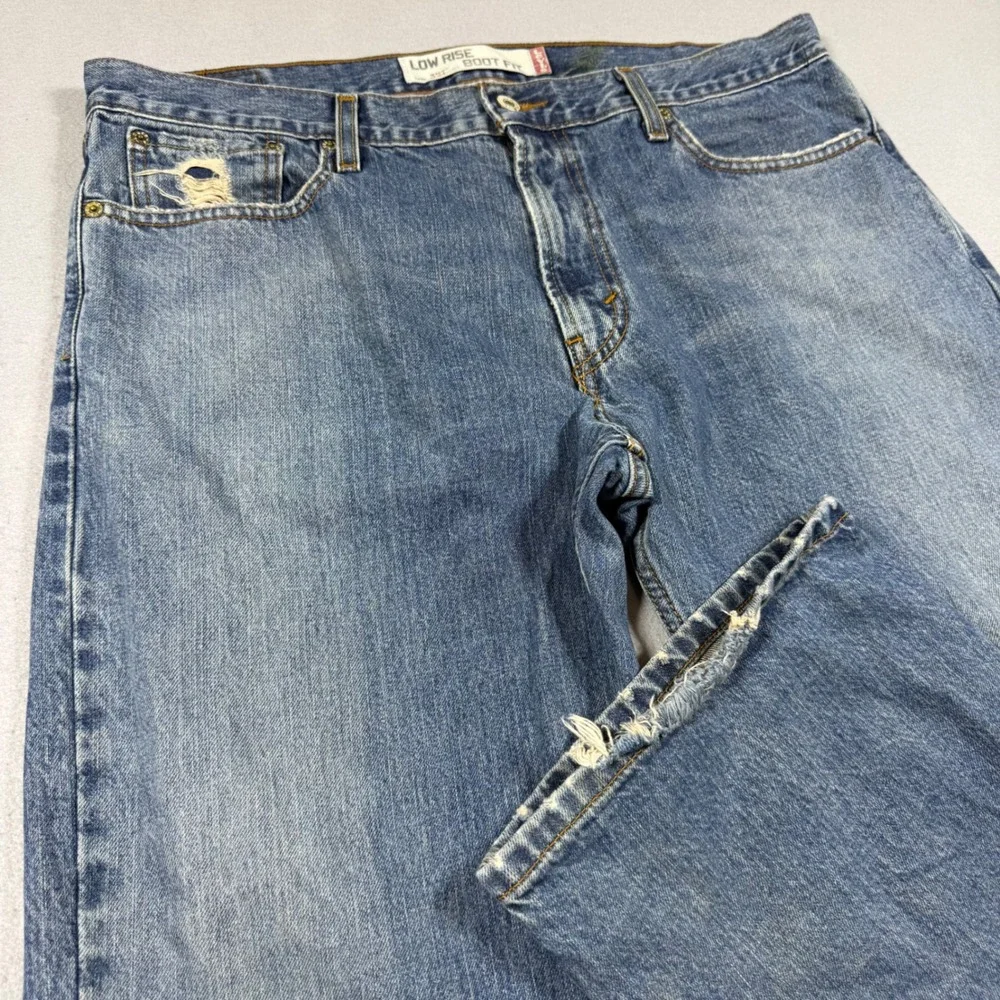 Levis Low Rise Bootcut Jeans Mens Blue Denim Medium Wash Cotton Pants‎